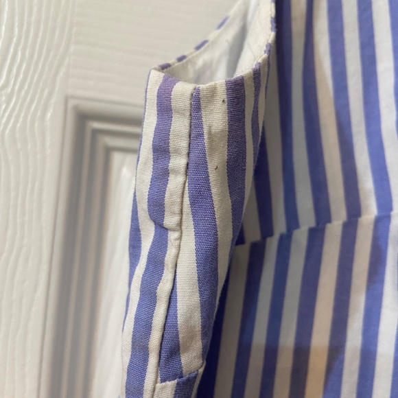 JCREW Blue/White Striped Sleeveless Midi Dress w/ Pockets Size 0 Cotton Elastane - Picture 11 of 12